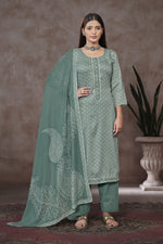 Load image into Gallery viewer, Jaam Satin Digital Prints Yock Daman Embroidery Work Salwar Kameez