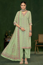 Load image into Gallery viewer, Jaam Satin Digital Print Casual Salwar Suit In Sea Green Color