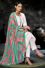 Load image into Gallery viewer, Pure Italian Lawn Lucknowi Embroidery Work White Suit