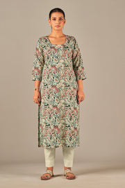 Pure Italian Digital Printed Fabric Black Kurti