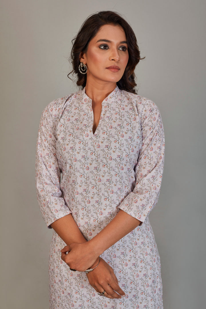 Sukura Digital Printed Fabric Gray Kurti
