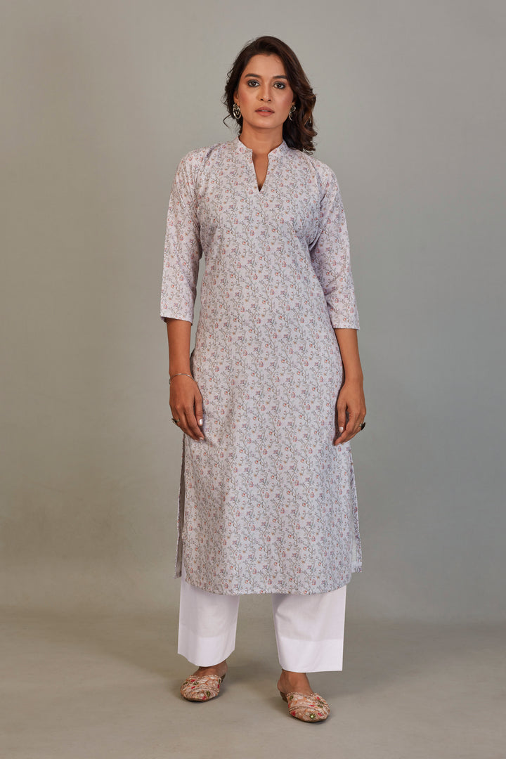 Sukura Digital Printed Fabric Gray Kurti