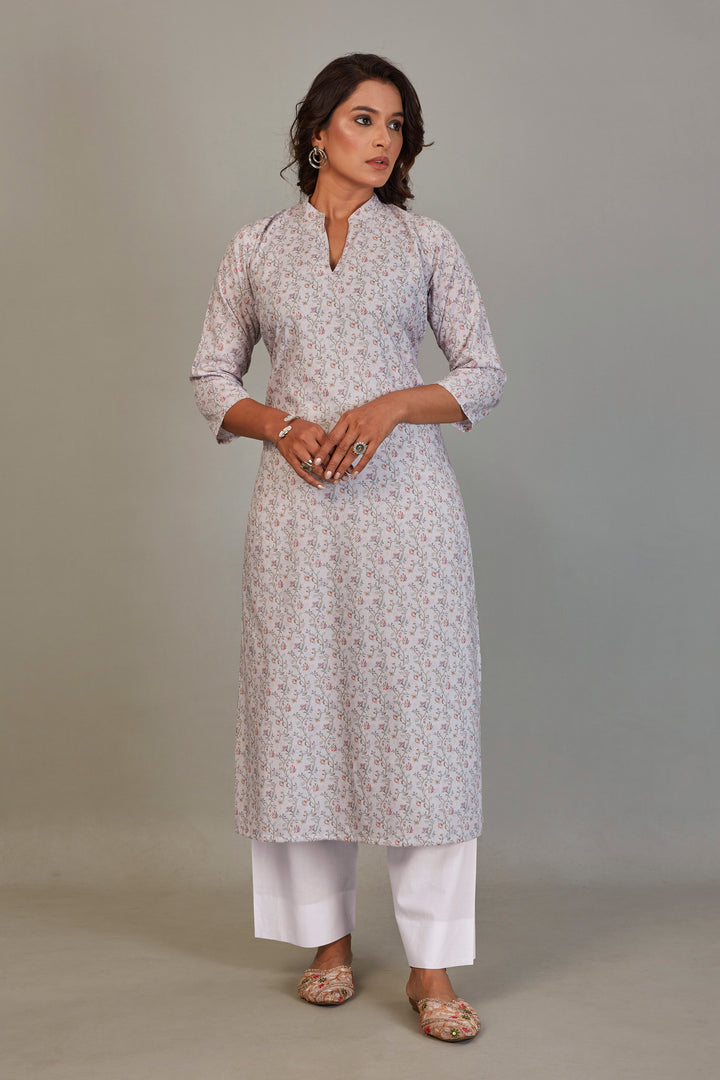 Sukura Digital Printed Fabric Gray Kurti