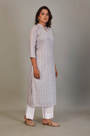 Sukura Digital Printed Fabric Gray Kurti