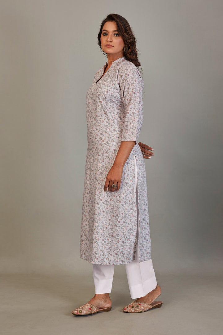 Sukura Digital Printed Fabric Gray Kurti