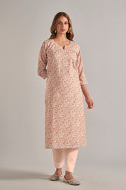 Sunaina Digital Printed Fabric Peach Kurti