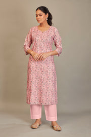 Sunaina Digital Printed Fabric Light Pink Kurti