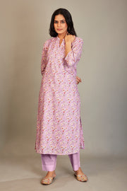 Sukura Digital Printed Fabric Purple Kurti