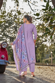 Lavender Cotton Butti Digital Printed Work Salwar Suit