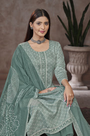 Jaam Satin Digital Prints Yock Daman Embroidery Work Salwar Kameez