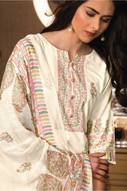 Cotton Digital Print Cream Color Fancy Salwar Suit