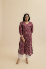 Load image into Gallery viewer, Sunaina Digital Printed Fabric Maroon Top
