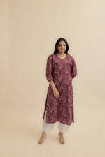 Load image into Gallery viewer, Sunaina Digital Printed Fabric Maroon Top
