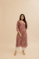 Load image into Gallery viewer, Pure Italian lawn Digital Ptd Kurti Maroon
