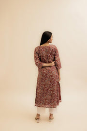 Pure Italian lawn Digital Ptd Kurti Maroon