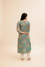 Load image into Gallery viewer, Pure Italian lawn Digital Ptd Kurti Firozi Top
