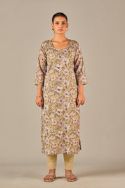 Pure Italian Digital Printed Fabric Mehndi Green Top