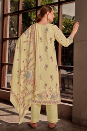 Beige Color Cotton Digital Printed Embroidery Work Salwar Kameez