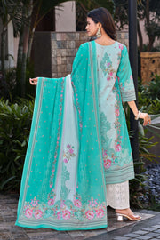 Pure Italian Lawn Digital Print With Daman Lace Palazzo Salwar Kameez
