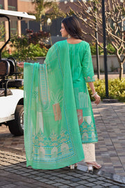Pure Italian Lawn Digital Print Palazzo Salwar Suit In Sea Green Color
