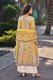 Yellow Pure Italian Lawn Digital Printed Palazzo Suit