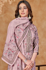 Jaam Satin Digital Print Lavender Casual Palazzo Suit
