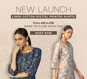 Linen Cotton Digital Printed Kurtis
